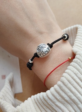 文艺简约足银达摩情侣手绳