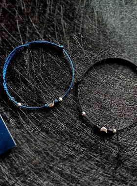 弯弯小月，精致925银绳