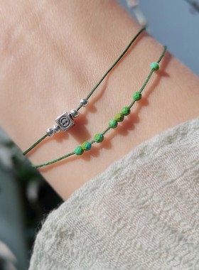 仲夏至女松石简约小清新手链