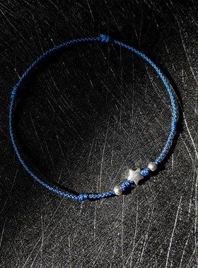 925银繁星简约原宿蓝色手绳