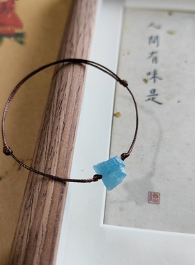 如一掬海水，海蓝宝原石手绳