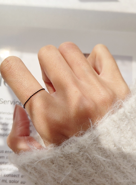 编织极细素圈红本命年戒指绳