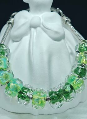 【一物一拍】手机直拍无滤镜进口材料手工烧制灯宫水波纹琉璃手链