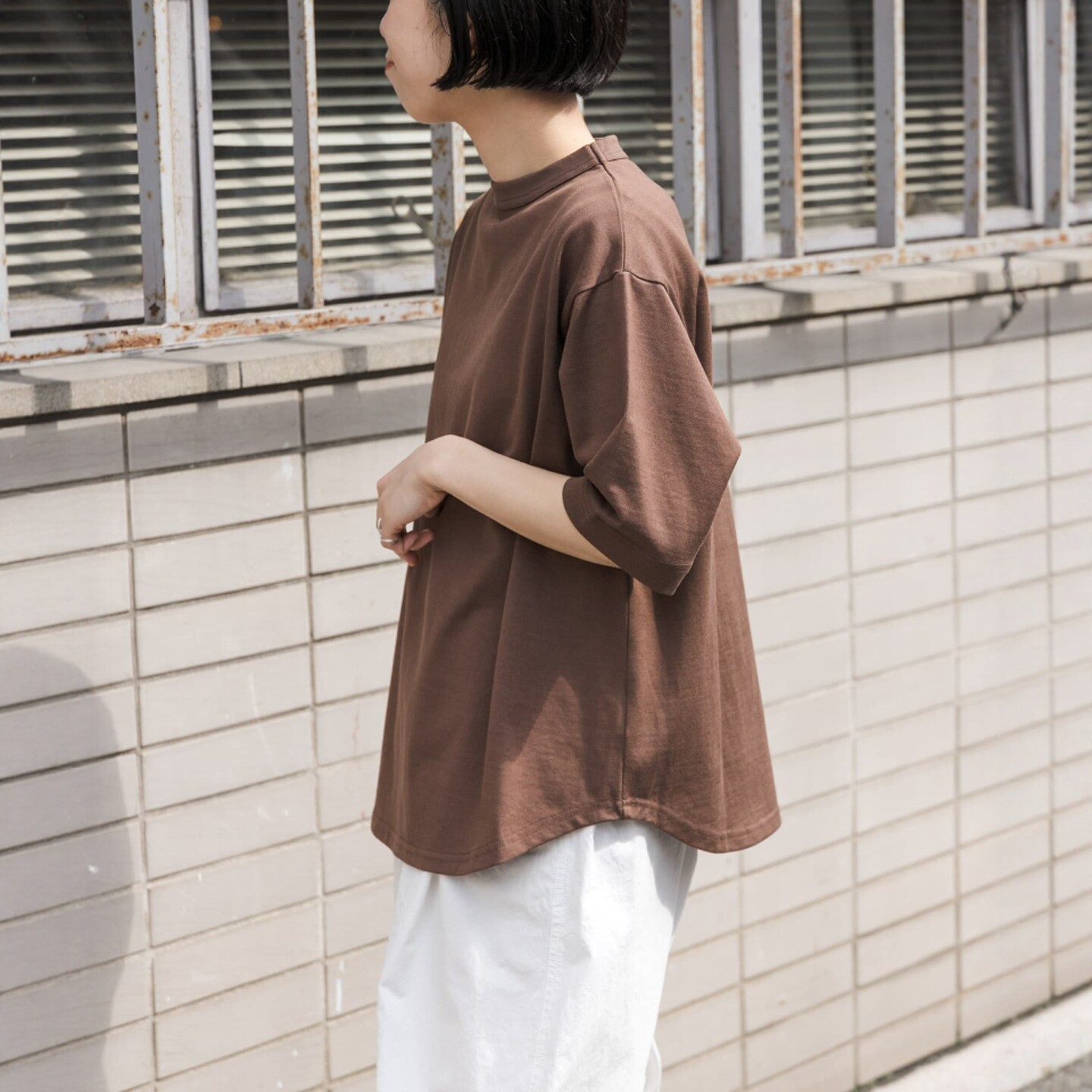 【8折】日本代购 FORK&SPOON 瓶领 5分袖 T 恤 DFA5-21V042 - 图2