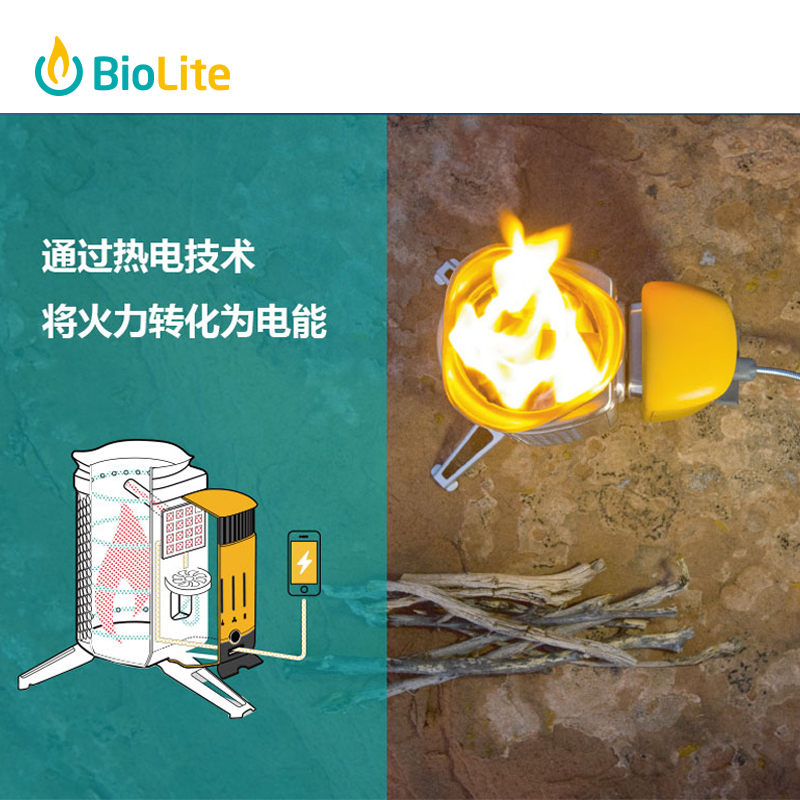 BioLite CampStove 2+户外露营无烟炉火力发电可充电烧烤柴火炉子 - 图1