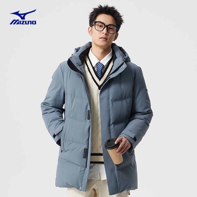 Mizuno美津浓秋冬防风拒水保暖防寒锁温连帽羽绒服 ESSENTIAL系列