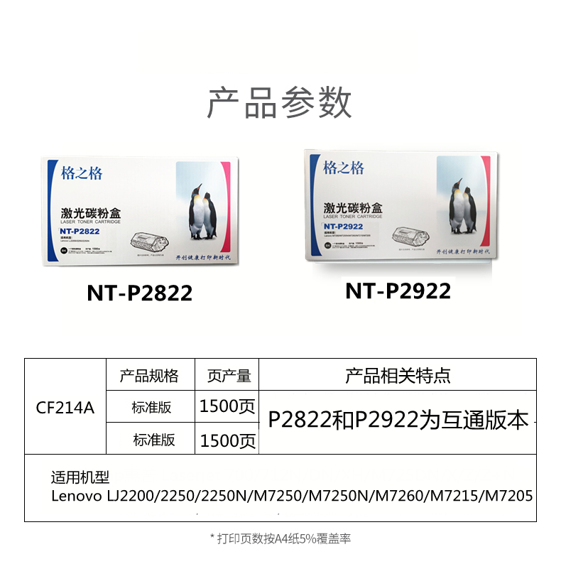 新品格之格LT2822粉盒联想2200L LJ2250 M7250N M7260 M7215 2922 - 图0