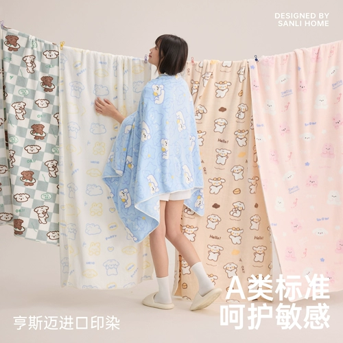 三利 Коралловое банное полотенце, хлопковый комплект для влюбленных, хорошо впитывает воду, 3 предмета