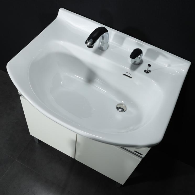 TOTO浴室柜LDSW753K/W落地式台盆柜组合75CM小户型洗手洗脸盆简约 - 图0