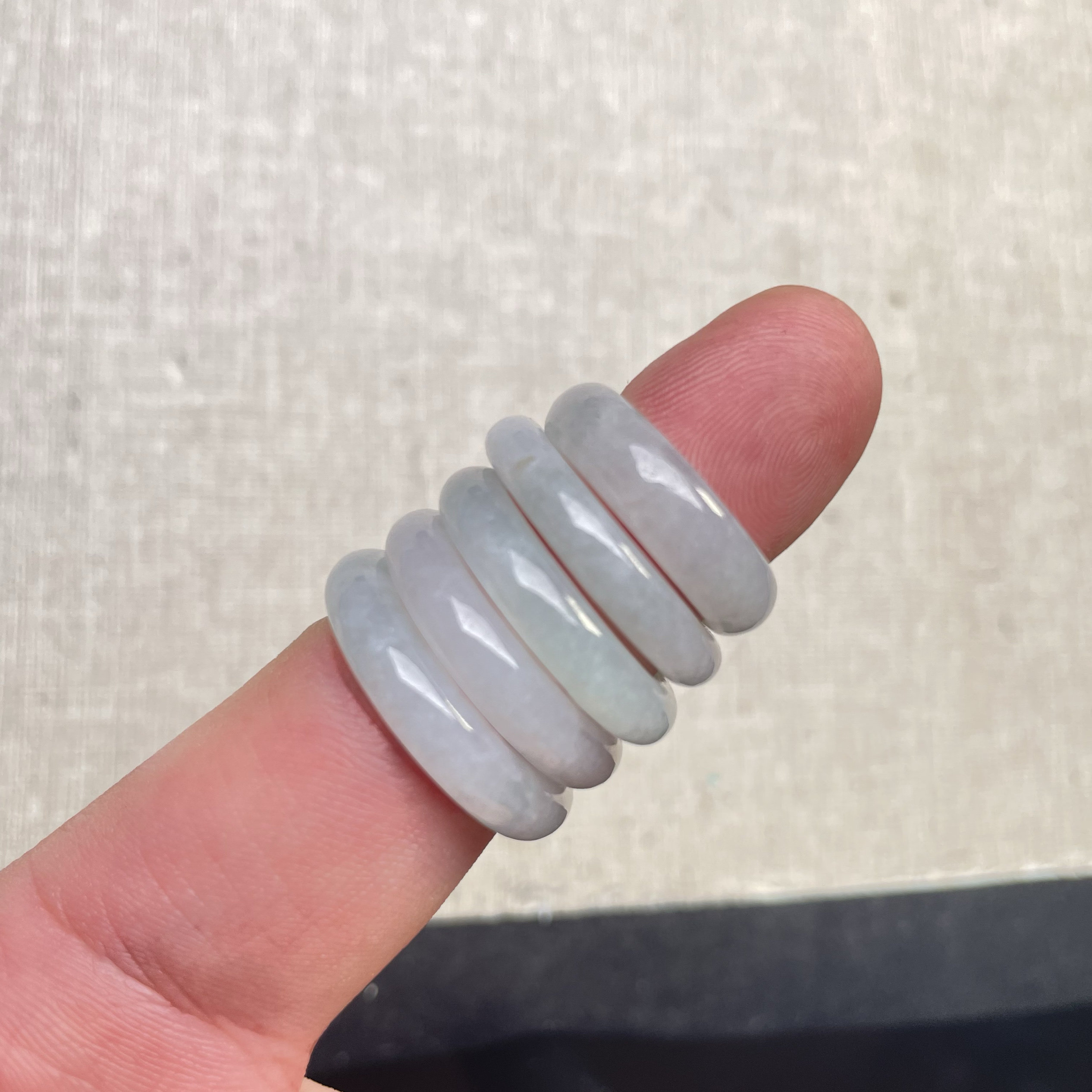 Longciyuan jadeite ring source direct sales ice waxy white background green ring men and women ring optional