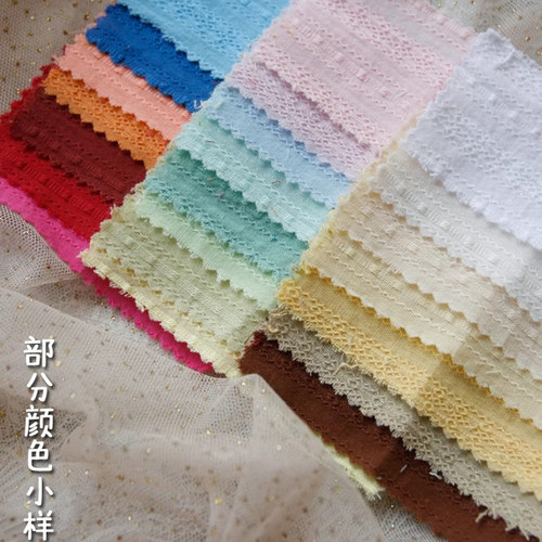 蓝骊布艺 美爆蕾丝花墙纯色提花棉布料洋装童装连衣裙服装面料diy - 图2