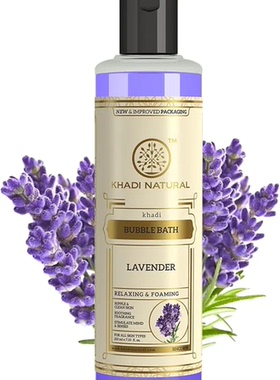 印度进口Khadi Natural 薰衣草泡泡浴沐浴露舒缓压力滋润细腻柔肤