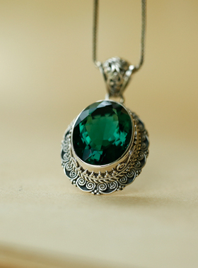 情侣925纯银雕花优雅复古风项坠