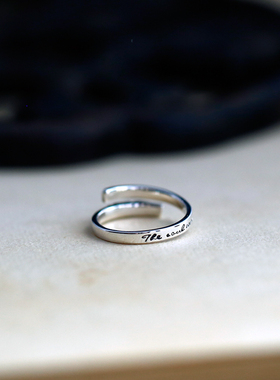 高级感925纯银小众戒指羽毛开口