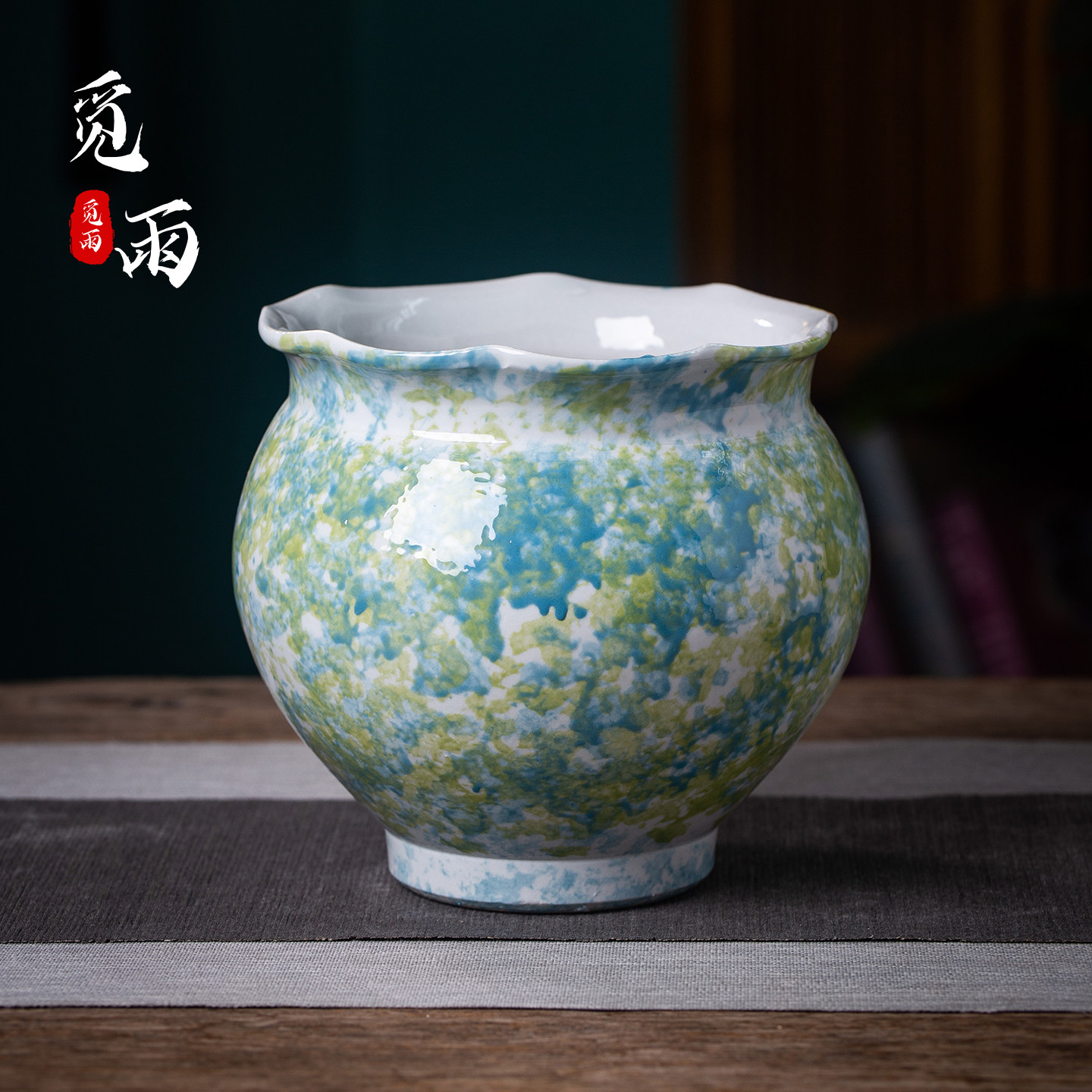 景德镇陶瓷花盆家用新中式奶油治愈系多肉绿植盆高脚透气花瓶特价,淘宝优惠券,粉丝福利购,淘宝优惠卷