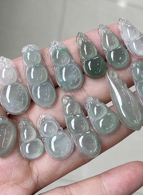 葫芦福豆福瓜如意翡翠A天然玉石