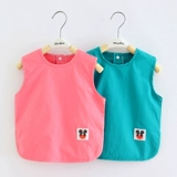 Детский тонкий слюнявчик без рукавов, водонепроницаемый фартук, нагрудник для мальчиков для девочек для детского сада