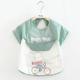 Детский фартук, водонепроницаемый летний тонкий дышащий нагрудник для еды, сзади на завязках, с карманом, анти-грязь