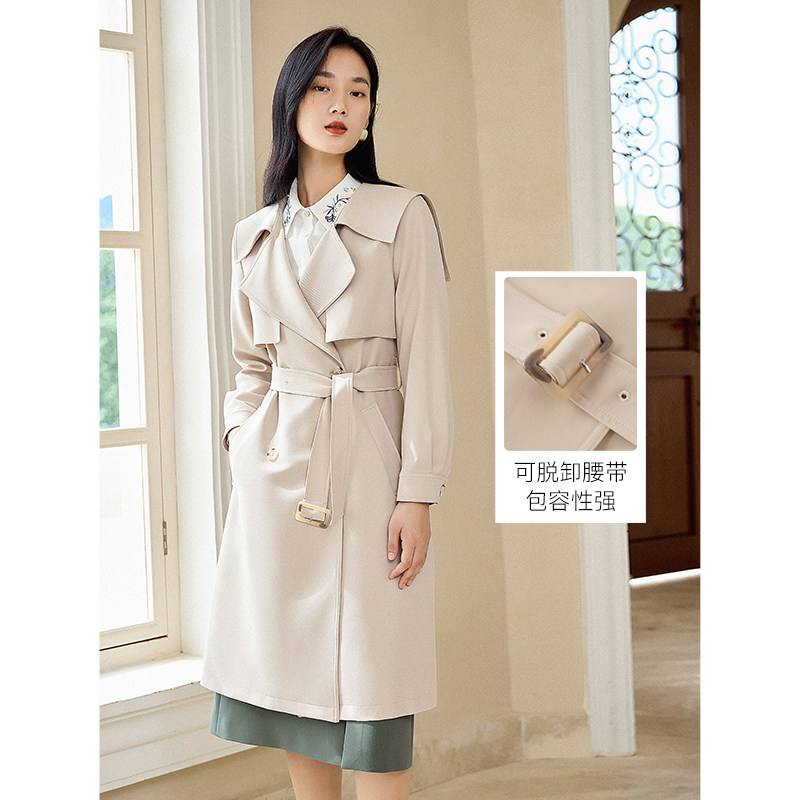 气质风衣女中长款2022今年秋装新款 衣香丽影风衣