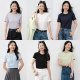 Yixiangliying ເສື້ອຍືດແຂນສັ້ນ lyocell ສີຂາວສໍາລັບແມ່ຍິງ