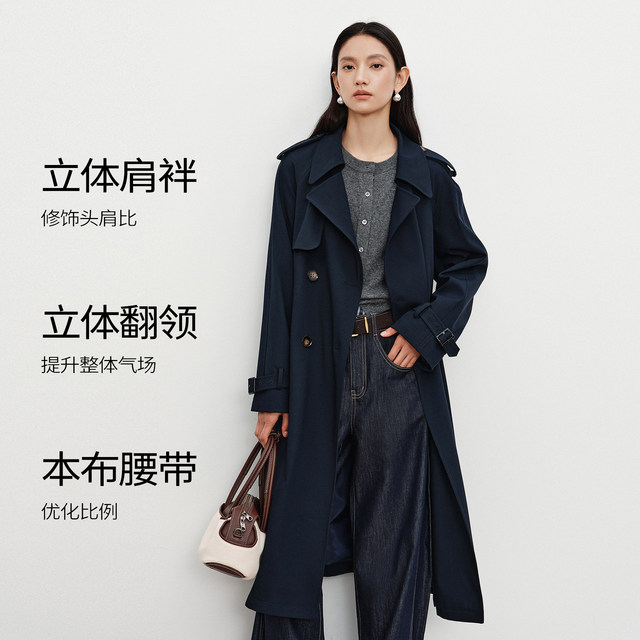 Yixiangliying ບໍ່ມີທາດເຫຼັກ windbreaker ຕ້ານ wrinkle ສໍາລັບແມ່ຍິງຄວາມຍາວກາງ