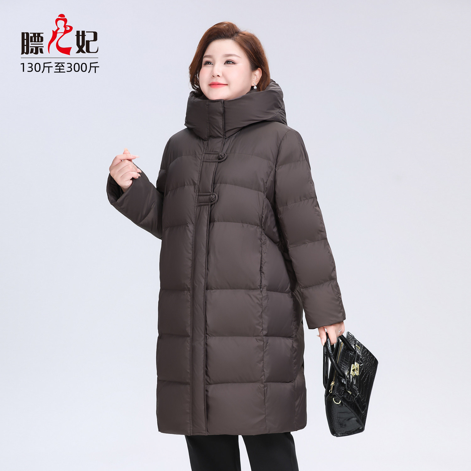 膘儿妃大码女装胖mm羽绒服300斤时尚显瘦连帽羽绒服秋冬新款外套 - 图0