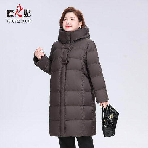 膘儿妃大码女装胖mm羽绒服300斤时尚显瘦连帽羽绒服秋冬新款外套 - 图0