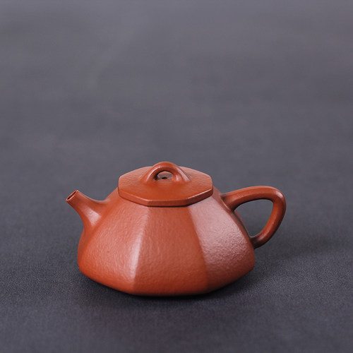 驯砂记 早期原矿小煤窑朱泥石瓢 八方 纯手工紫砂壶 150cc 小茶壶 - 图2