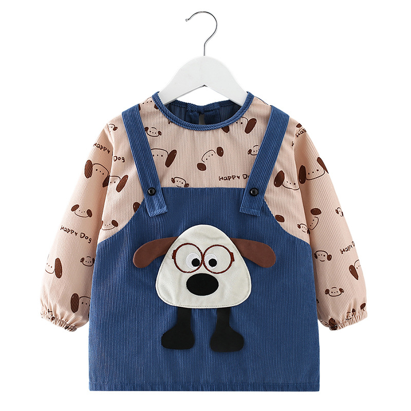 Children's smock autumn and winter waterproof and anti-dirty baby kindergarten long-sleeved apron for boys and girls baby eating bib protective clothing