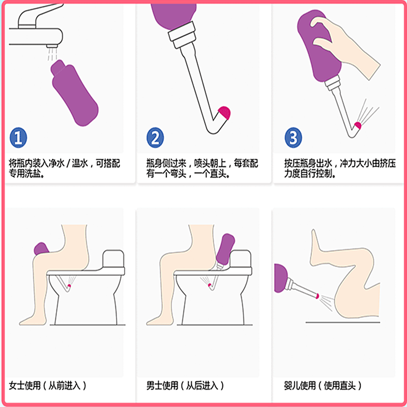 婴儿洗屁股神器 男女孩宝宝新生儿 妇科冲洗器洗私处妇洗器便携式 - 图2