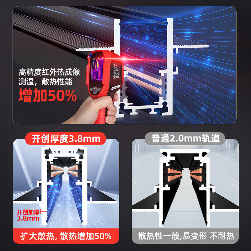 菁雅3.8磁吸轨道灯客厅无主灯无边框嵌入式全光谱护眼泛光线条灯,淘宝优惠券,粉丝福利购,淘宝优惠卷