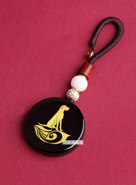 2026年生肖兔贵犬乘舟吊坠真朱砂