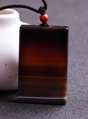 天然红竹石冰透影子石吊坠男女