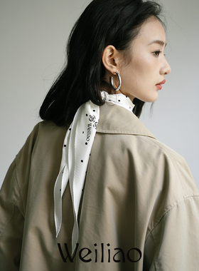 Weiliao基础波点女菱形丝巾真丝