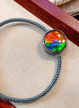 天然加拿大斑彩石手链吊坠两用款