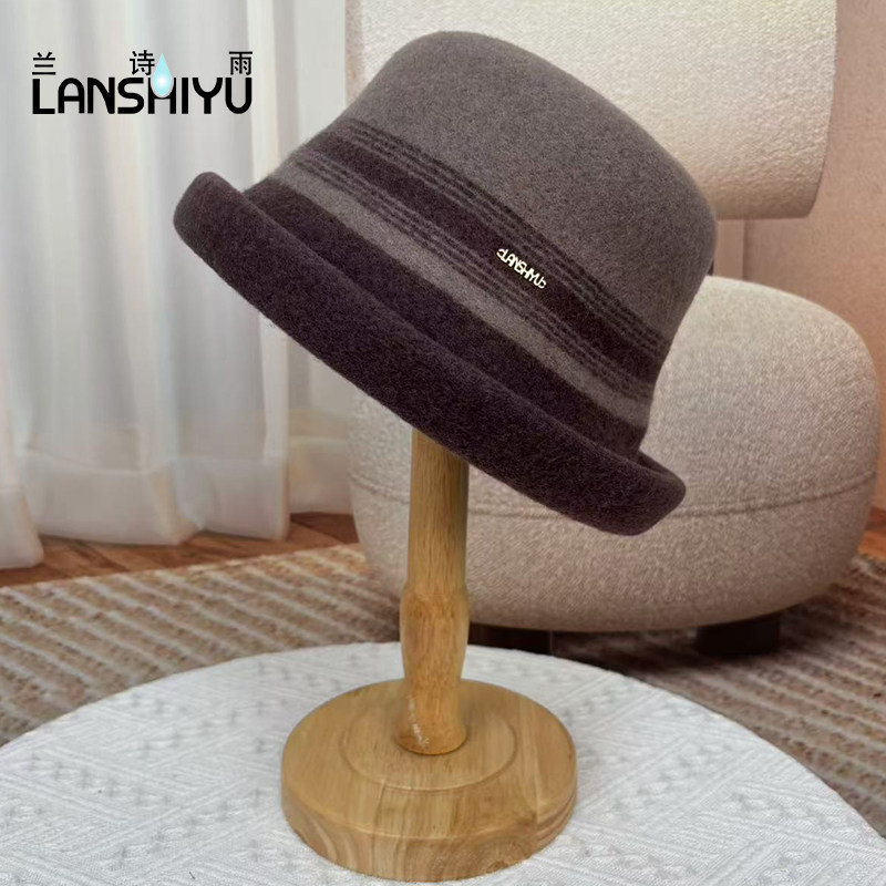 兰诗雨羊毛礼帽秋冬保暖羊毛混纺盆帽休闲百搭毛呢帽,淘宝优惠券,粉丝福利购,淘宝优惠卷