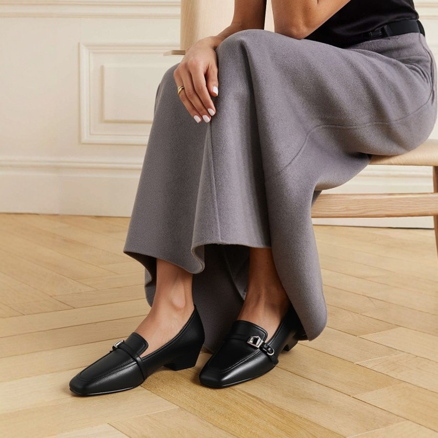 2026春季新款通勤一脚蹬方头乐福鞋一脚蹬中跟小皮鞋通勤真皮女鞋,淘宝优惠券,粉丝福利购,淘宝优惠卷