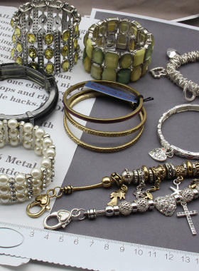 欧美合金石头水钻复古手链手镯