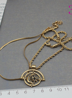 欧美简约花珠珠金属短款项链