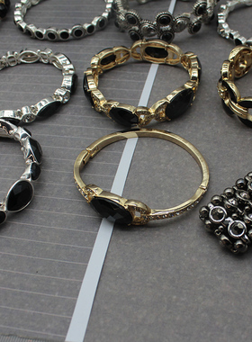 超美vintage黑色系列女独款手链