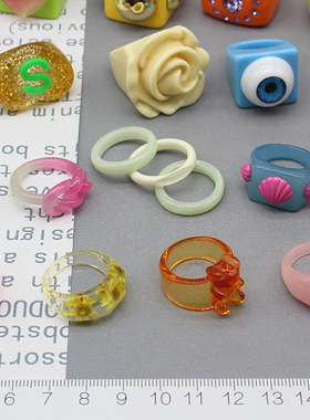 女亚克力欧美个性戒指