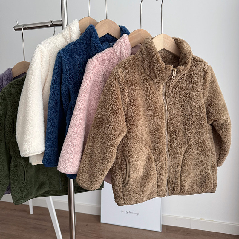 亲子款~男女童加绒加厚外套儿童毛毛衣中大童拉链立领保暖秋冬,淘宝优惠券,粉丝福利购,淘宝优惠卷