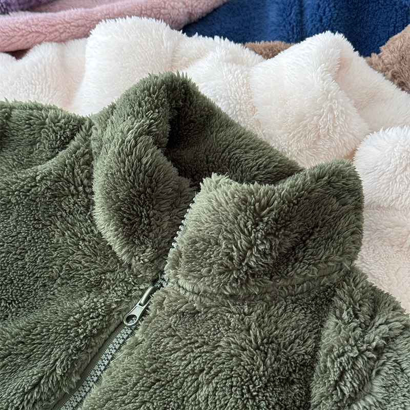 亲子款~男女童加绒加厚外套儿童毛毛衣中大童拉链立领保暖秋冬,淘宝优惠券,粉丝福利购,淘宝优惠卷