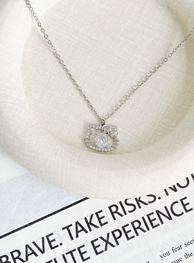 三丽鸥凯蒂猫项链女轻奢蝴蝶结