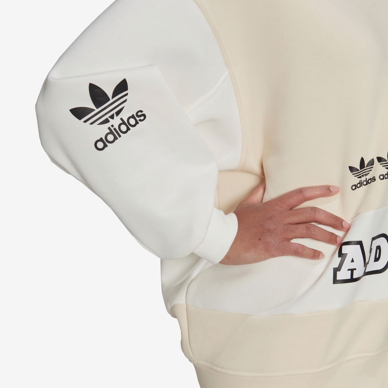 Adidas阿迪达斯卫衣女运动正品三叶草简约百搭圆领套头衫H20451 - 图2