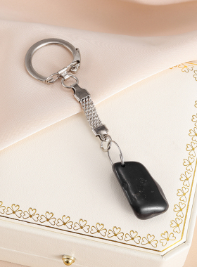 次石墨随型石子钥匙扣牌子吊饰