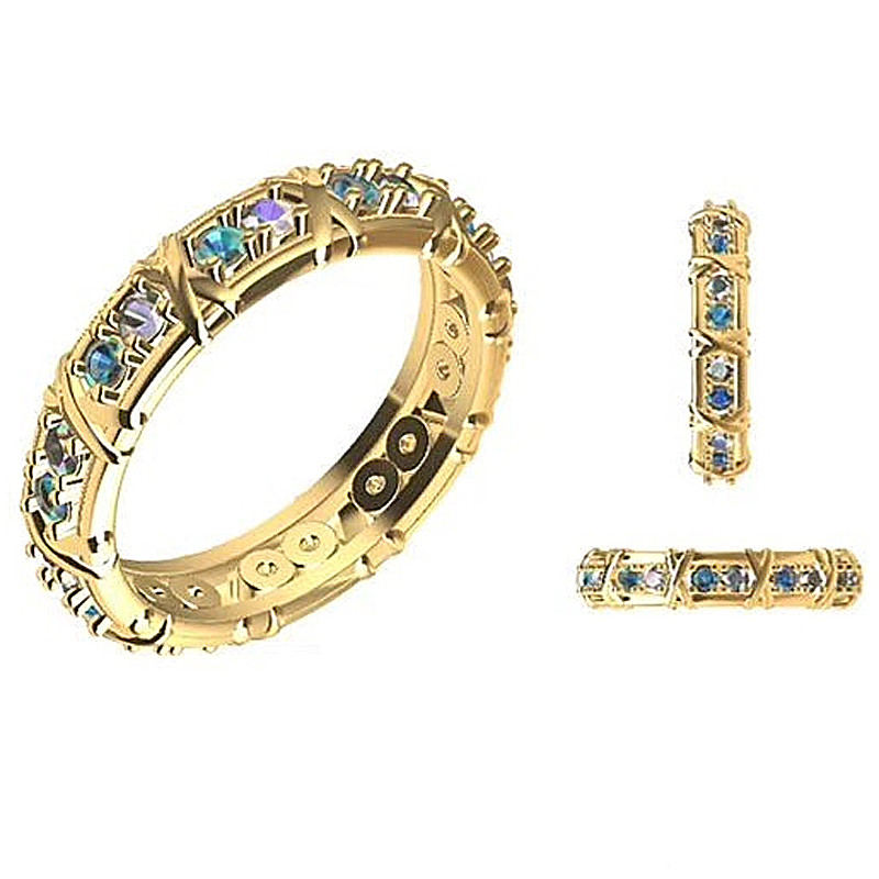首饰珠宝定制定做 925纯银戒指18K金空托设计代加工代镶嵌宝石-图3