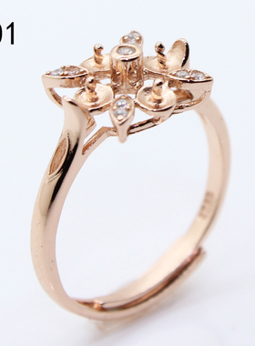 diy纯银18k金活口原创珍珠戒指