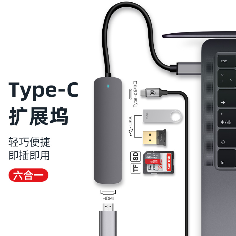 Type-c转换器USB转接头适用于苹果笔记本电脑macbook pro air拓展坞HDMI网卡网线扩展坞网口电视转接口扩展器