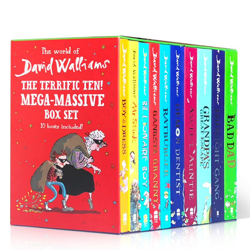 中国国际图书专营店英文原版 David Walliams  大卫·少年幽默小说10本套装 The Terrific Ten: Mega-Massive Box Set0